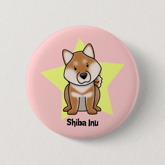 Kawaii stjärna Shiba Inu Knapp (Framsida)