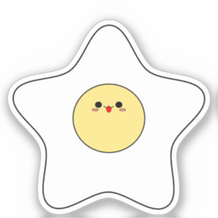 Kawaii Stjärna Stekt Ägg Vinyl Klistermärke Klistermärken