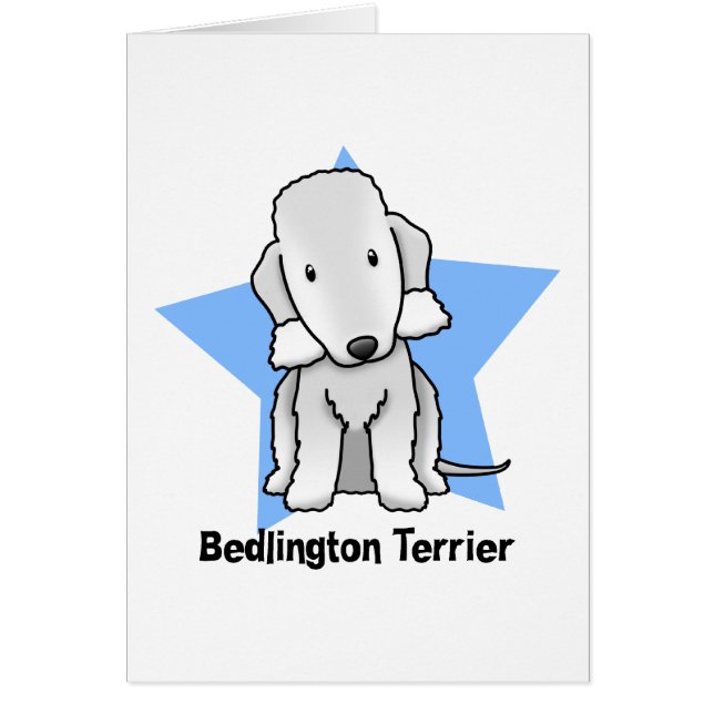 Kawaii stjärnaBedlington Terrier Hälsningskort (Framsidan)