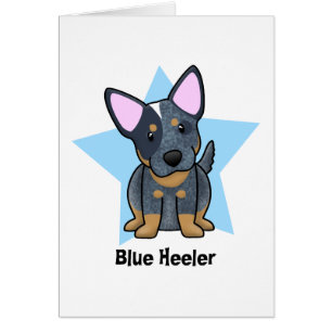 Kawaii stjärnablått Heeler Hälsningskort