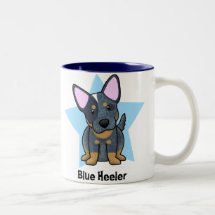 Kawaii stjärnablått Heeler Två-Tonad Mugg