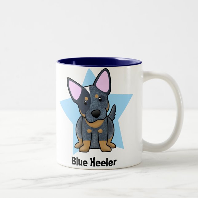 Kawaii stjärnablått Heeler Två-Tonad Mugg (Höger)