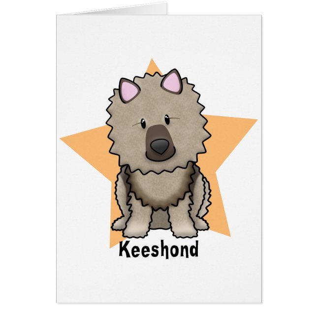 Kawaii stjärnaKeeshond Hälsningskort (Framsidan)