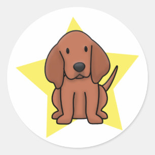 Kawaii stjärnaRedbone Coonhound Runt Klistermärke