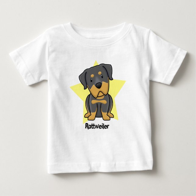 Kawaii stjärnaRottweiler baby T Shirt (Framsida)