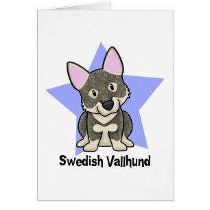 Kawaii stjärnasvensk Vallhund Hälsningskort