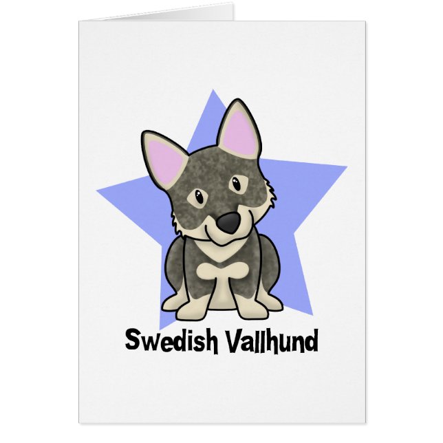 Kawaii stjärnasvensk Vallhund Hälsningskort (Framsidan)