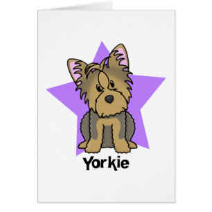 Kawaii stjärnaYorkshire Terrier Hälsningskort