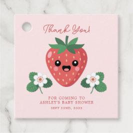 Kawaii Strawberry Baby Shower Tack Gåvor Etiketter