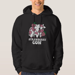 Kawaii Strawberry Cow Crazy Cow Dam Farm Animal Hoodie