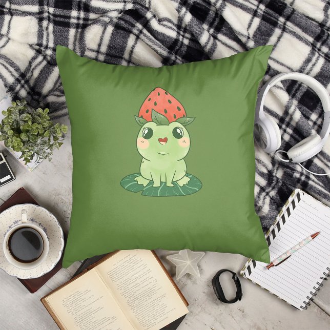 Kawaii Strawberry Frog Anime Kudde (Skapare uppladdad)