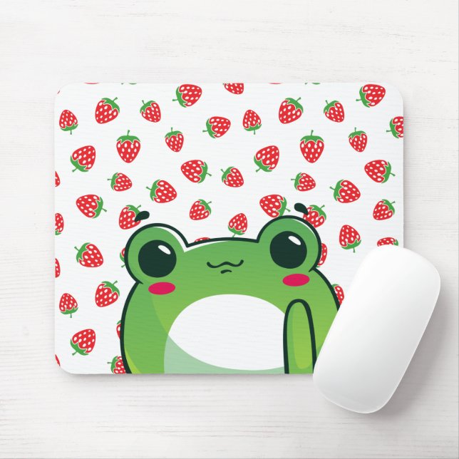 Kawaii Strawberry Frog Musmatta (Med mus)