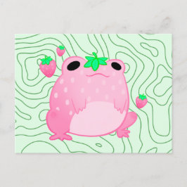 Kawaii Strawberry Frog Softcore Meddelande Vykort