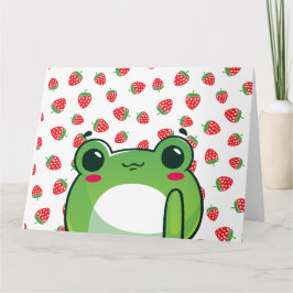 Kawaii Strawberry Frog Tack Kort