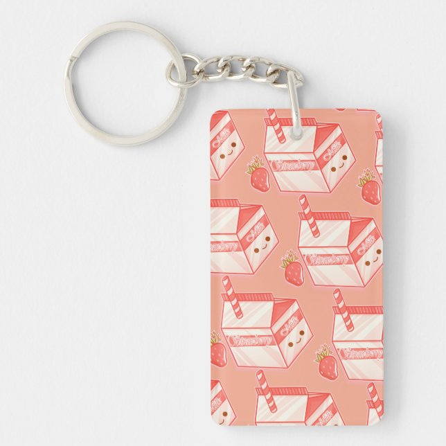 Kawaii Strawberry Milk Carton - Cute Aesthetic Art (Framsidan)