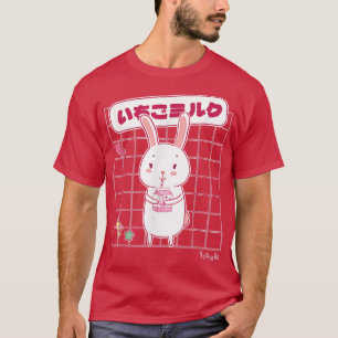 Kawaii Strawberry Mjölk Bunny Glad påsk  T Shirt
