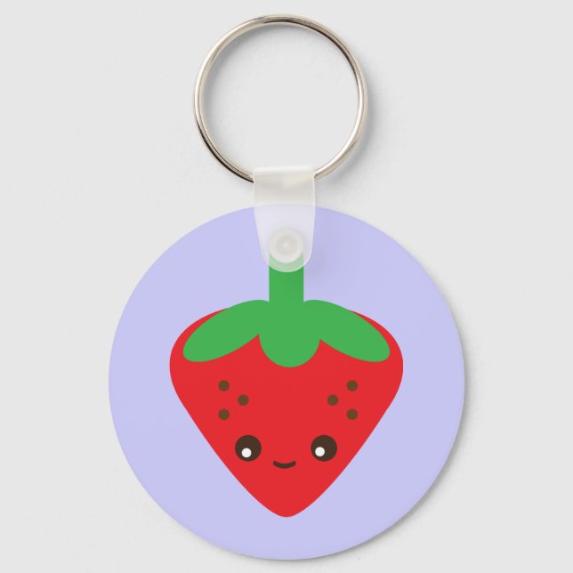 Kawaii Strawberry Nyckelring (Framsida)