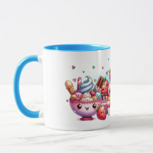 Kawaii Strawberry Sweets and Ice Cream Friends Mugg