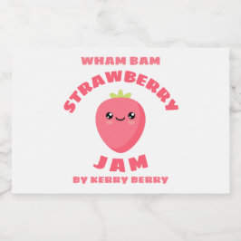 Kawaii Strawberry Sylt Mat Etiketter