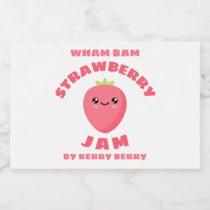 Kawaii Strawberry Sylt Mat Etiketter