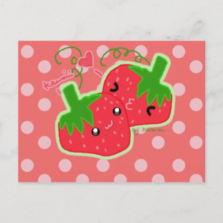 Kawaii Strawberry Vykort