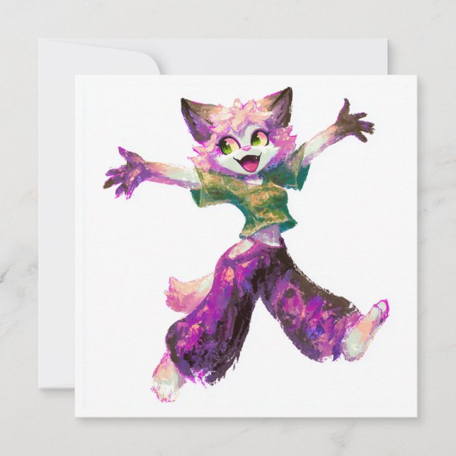 Kawaii Streetwear Chibi Inbjudningar (Framsida)