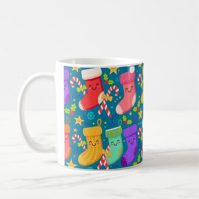Kawaii Strumpbyxor Mönster Kaffe Mugg (Vänster)