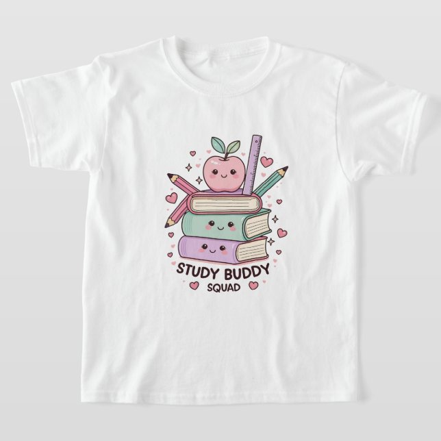 Kawaii-studievännerskolmaterial  t shirt (Laydown)
