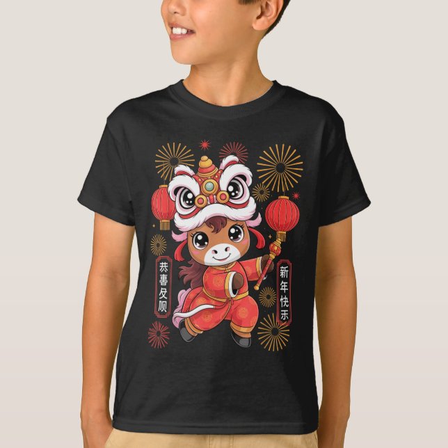 Kawaii Style Year Of The Horse 2026 Chinese New Ye T Shirt (Framsida)