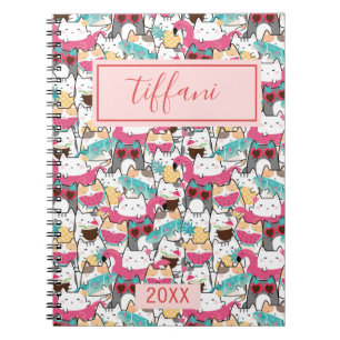 Kawaii Summer Cute Kattunge Anteckningsbok