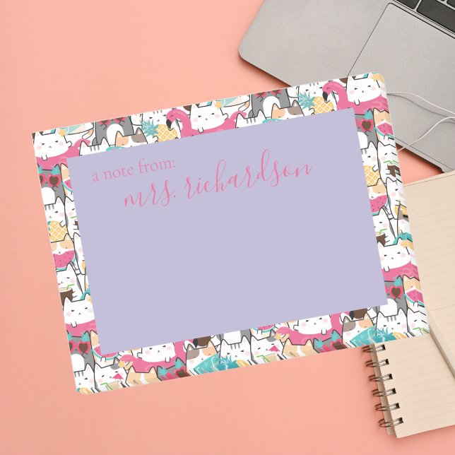 Kawaii Summer Cute Kattunge Post-it Block (Skapare uppladdad)