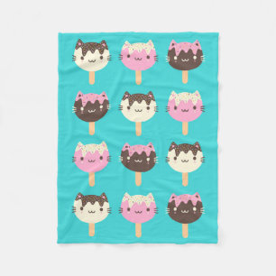 Kawaii Summer Ice Lolly Popsicle Cats Fleecefilt