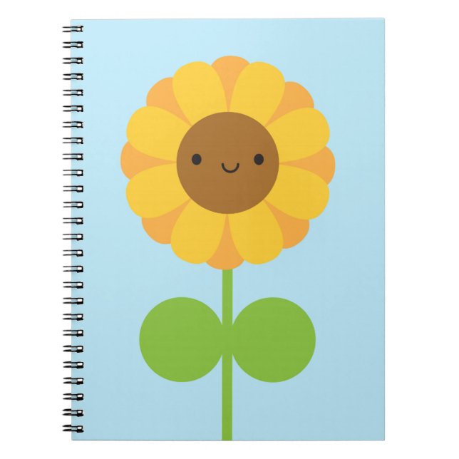 Kawaii Sunblomma Anteckningsbok (Framsidan)