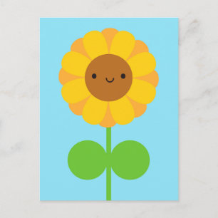 Kawaii Sunblomma Vykort