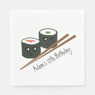 Kawaii Sushi Addict Cute Character Namn Birthday Pappersservett