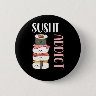 Kawaii Sushi Anime Cute Japansk mat Knapp