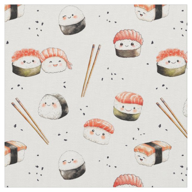Kawaii Sushi asiatisk japansk mat  Tyg (Närbild)