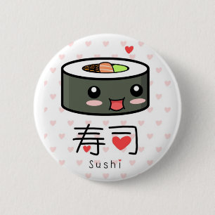 Kawaii Sushi Button Knapp