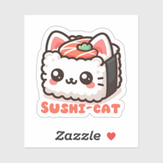 Kawaii Sushi-Cat Pun Klistermärken