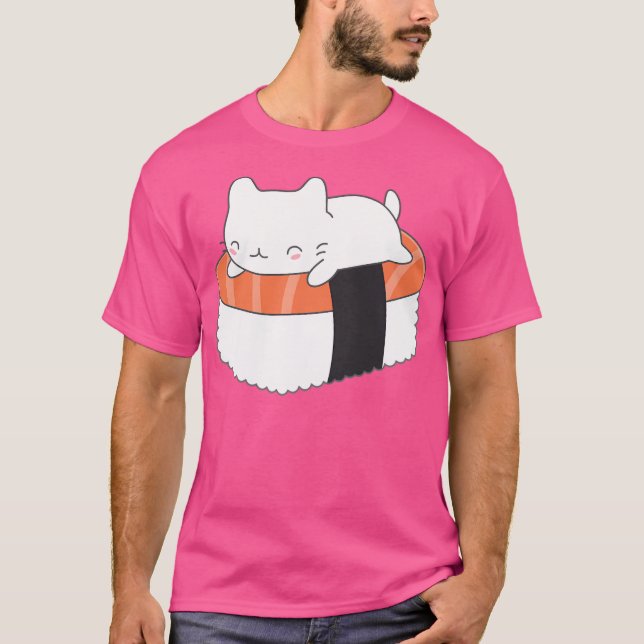 Kawaii Sushi Cat T Shirt (Framsida)