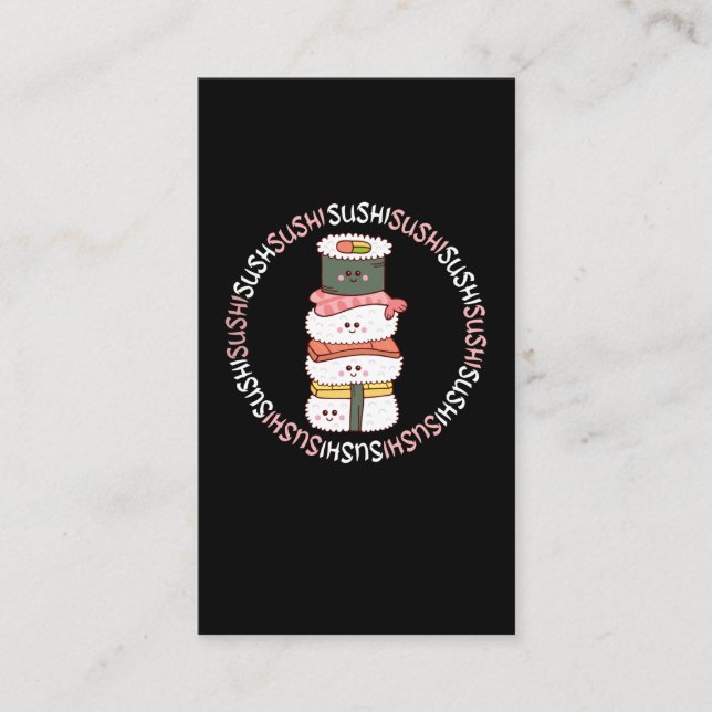 Kawaii Sushi Funny Anime Japansk mat Visitkort (Framsida)