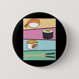 Kawaii Sushi Japansk Food Maki Nigiri Chopsticks Knapp