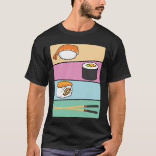 Kawaii Sushi Japansk Food Maki Nigiri Chopsticks T Shirt