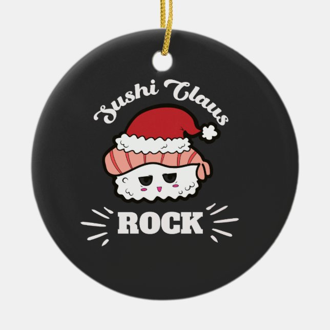 Kawaii Sushi jul Julgransprydnad Keramik (Framsidan)