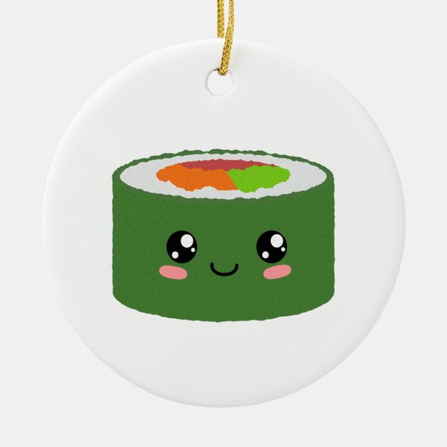 Kawaii Sushi Julgransprydnad Keramik (Framsidan)