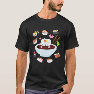 Kawaii Sushi Lycklig Funny Sushi Cute Japanska Sus T Shirt
