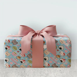 Kawaii Sushi Matcha Food Pattern Presentpapper