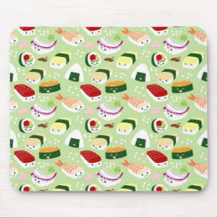 Kawaii Sushi med ansikten Musmatta