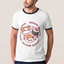 kawaii sushi med roliga citat för svarta älskare t shirt