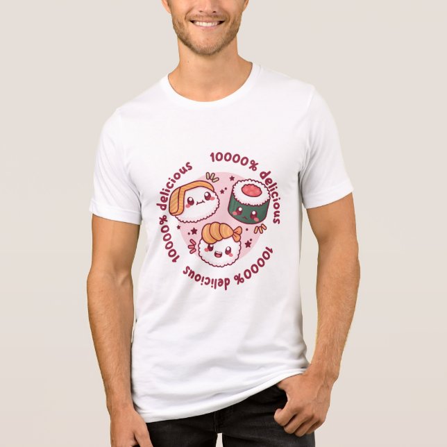 kawaii sushi med roliga citat för svarta älskare t shirt (Framsida)